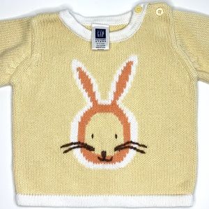 GAP Bunny Sweater Yellow 6-12 months Knit